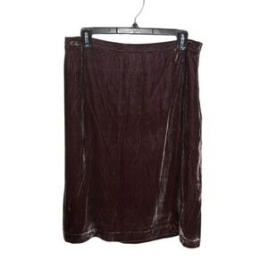Sultanna Frantsuzova Silk Pleated Velvet Skirt Brown Size Medium